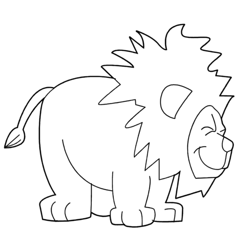 Joyful Lion Coloring Page